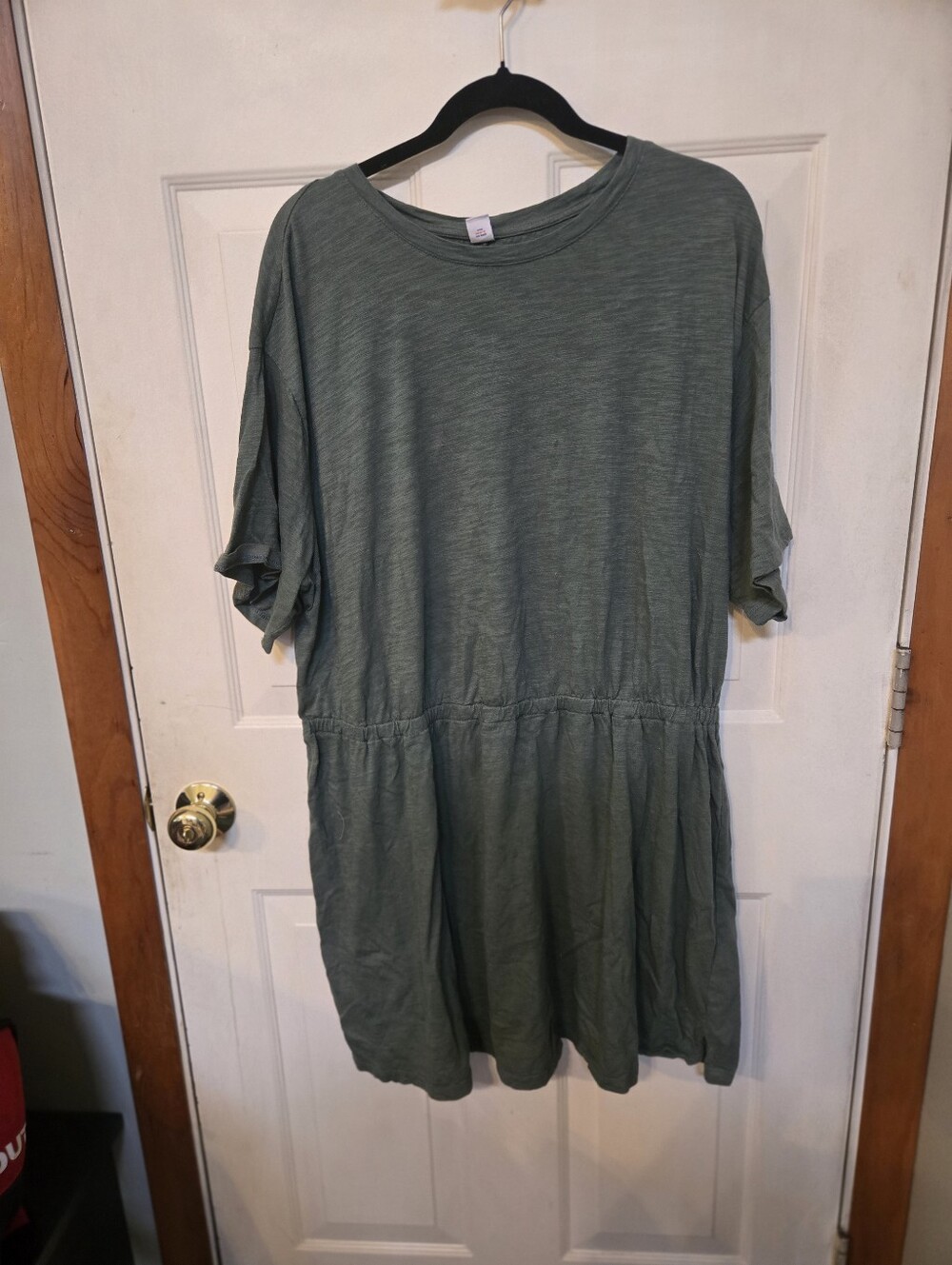 Old Navy Short-Sleeve Drawstring-Waist Dress Green